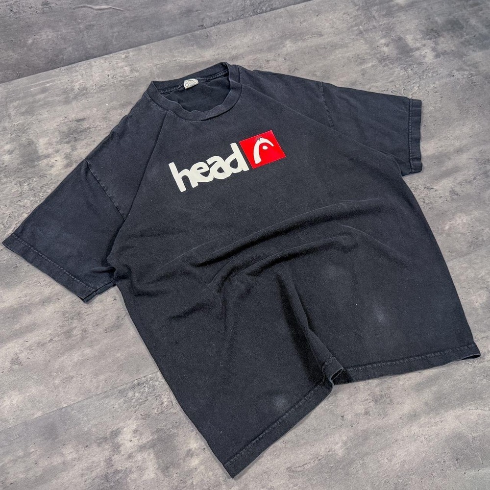Vintage VTG Y2K 2000's 00's Head Logo Short Sleeve Black T-Shirt - Picture 3 of 5